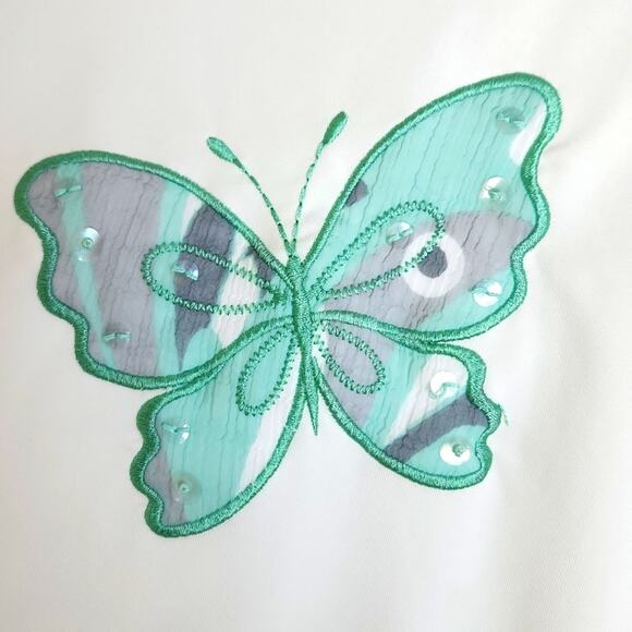 Vintage Alfred Dunner Tank Top & Blouse Combo Size 12 Butterfly Mint Green - Picture 8 of 10